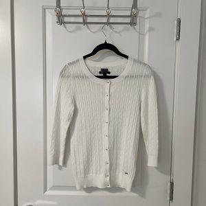Tommy Hilfiger Cream/White Light Knit Cardigan, Size S